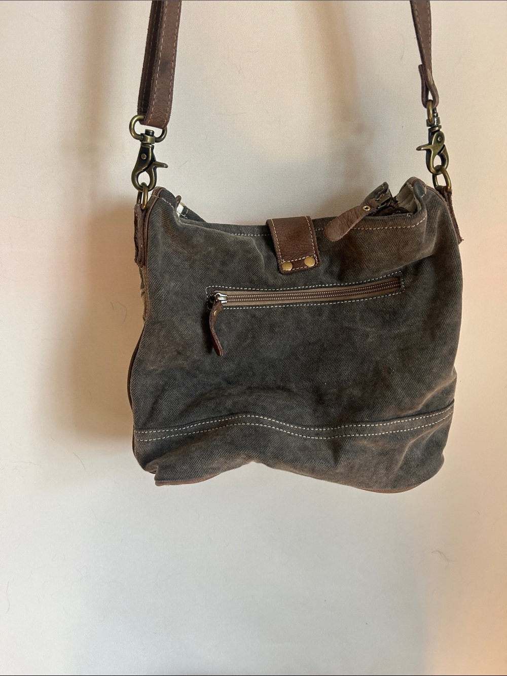Myra Floral Crossbody Bag in Beige and Brown - Casual Women's Bag - Picture 5 of 6